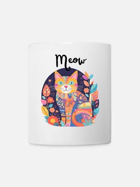 Colorful Cat Patchwork Anthology - Mug - white