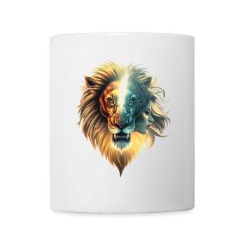 Dualité de la force, le lion et la femme - Mug blanc - blanc - Devant