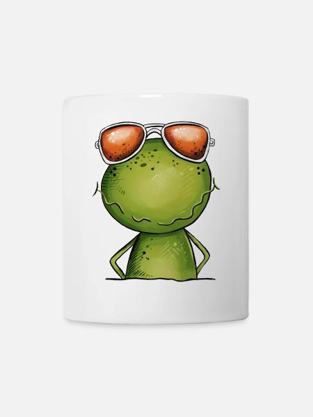 Cooler Frosch Mit Brille - Tasse - Weiß