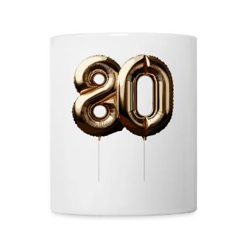 80 Years Gold Balloon Foil Balloon Gift - Mug - white - Front