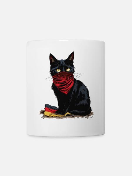Black Cat Antifa - Schwarze Katze - Tasse - Weiß