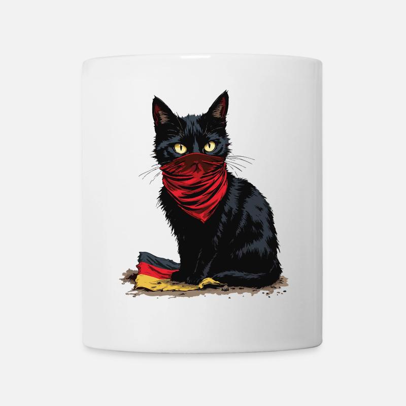 Black Cat Antifa - Schwarze Katze - Tasse - Weiß
