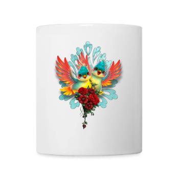 Les sympathiques oiseaux de bonne humeur - Mug blanc - blanc - Devant
