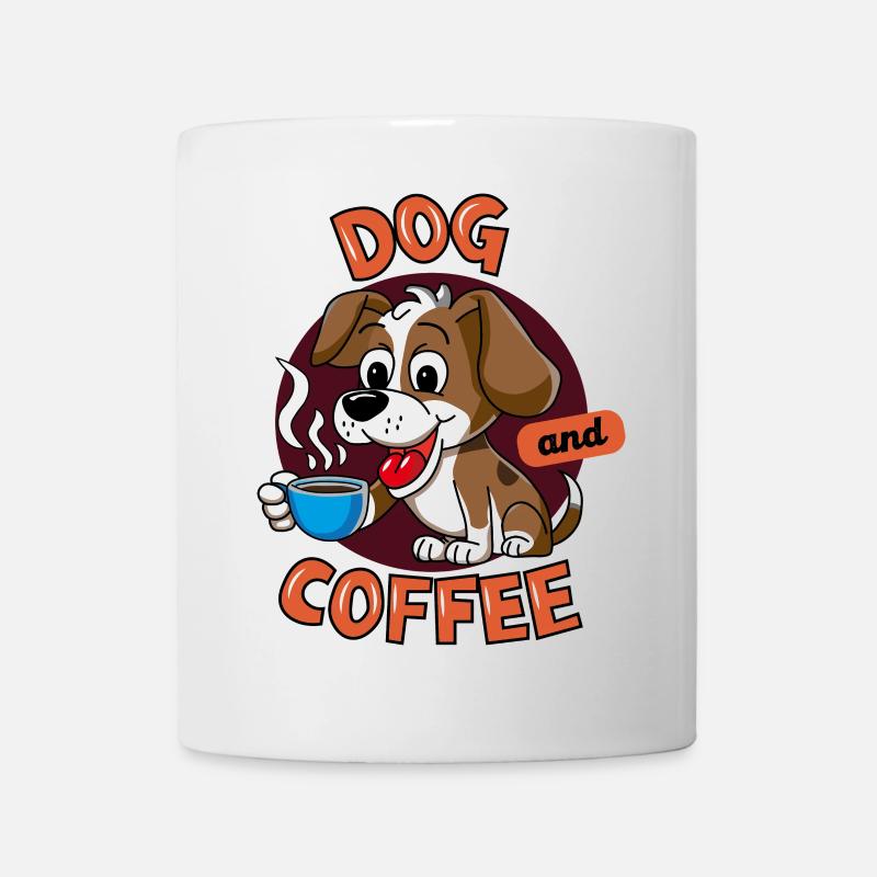 chien et café - Mug blanc - blanc