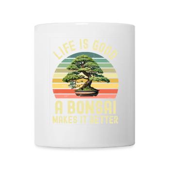 Bonsai Baum - Tasse - Weiß - Vorne