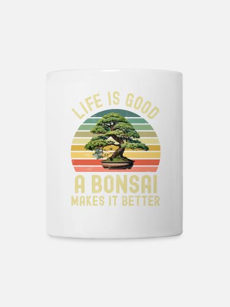 Bonsai Baum - Tasse - Weiß