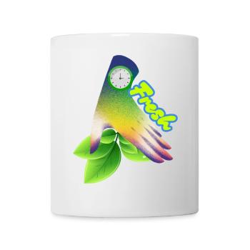 Fresh Gradient Leaf Clock Design - Mug - white - Front