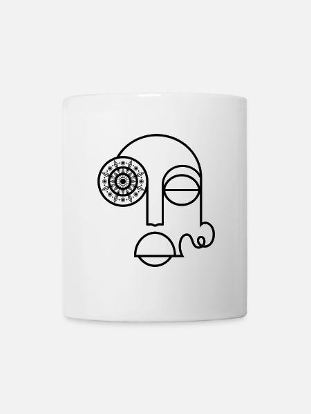 Abstraktes Gesicht / Modernes abstraktes Gesicht - Tasse - Weiß
