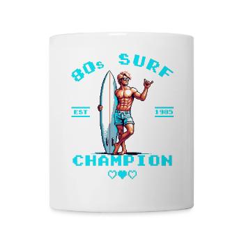 Retro Pixel 80th Surf Champion - Tasse - Weiß - Vorne