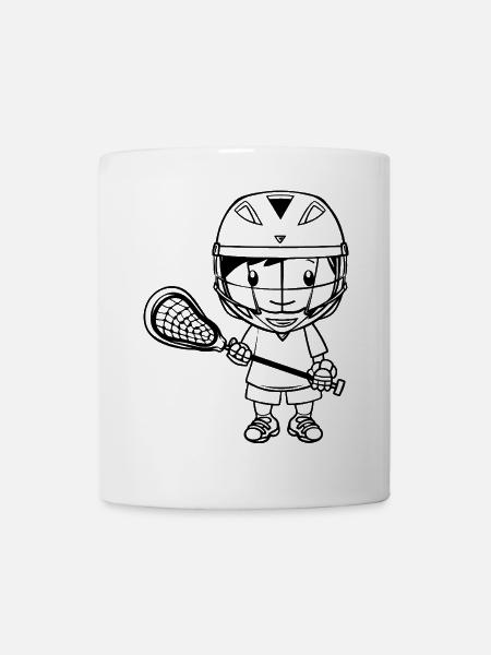 Lacrosse Junge Cartoon - Tasse - Weiß