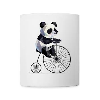 Panda on penny-farthing – retro meets animal love - Mug - white - Front