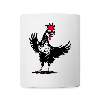 Funny Rooster with Sunglasses - Fun Design - Mug - white - Front