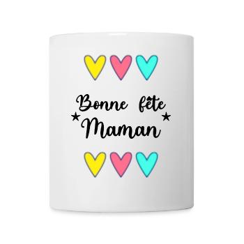 BONNE FÊTE. BONNE FÊTE MAMAN. MAMAN FÊTE DES MÈRES - Mug blanc - blanc - Devant