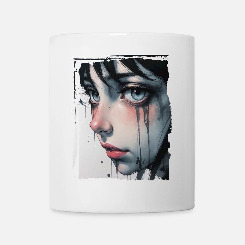 Anime Mädchen mit Tränen - Tasse - Weiß
