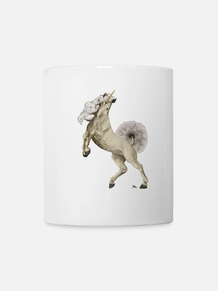 Unicorn with tail and mane made of dandelion - Mug - white
