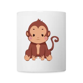 Affe - Tasse - Weiß - Vorne