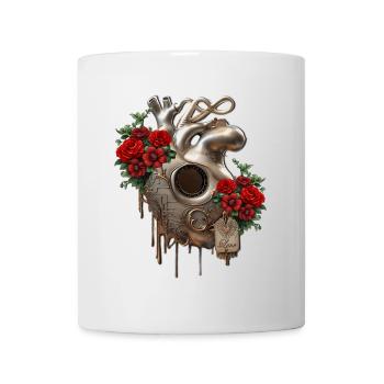 Steampunk Passion, the Mechanical Heart of Love. - Mug - white - Front