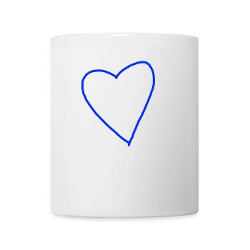 Blue Heart Dark Blue Royal Blue Love In Love - Mug - white - Front