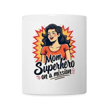 Mère, super-héroïne en mission ! - Mug blanc - blanc - Devant