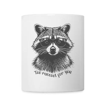 Too raccool for you - Lustiger Waschbär mit Brille - Tasse - Weiß - Vorne