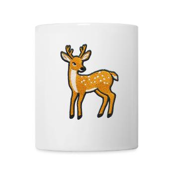 Gesticktes Rehkitz – Niedliches Tierdesign - Tasse - Weiß - Vorne