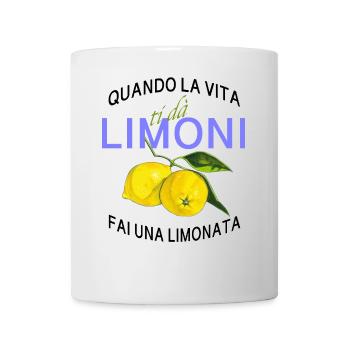Limone Lebenslust Spruch - Tasse - Weiß - Vorne