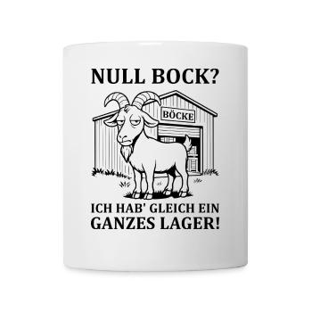 Null Bock – Ausdruck von Gleichgültigkeit - Tasse - Weiß - Vorne