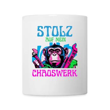 Fière de mon chaos – DIY Monkey - Mug blanc - blanc - Devant