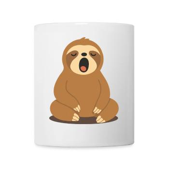 yawning sloth – pure peace and relaxation - Mug - white - Front