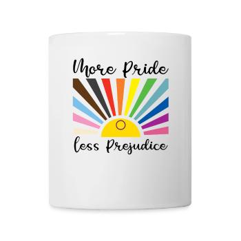 More pride, less prejudice – rainbow - Mug - white - Front