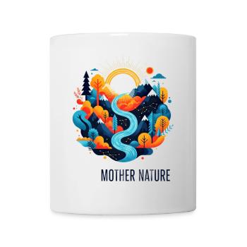Mother Nature | Colourful landscape in the flat - Mug - white - Front