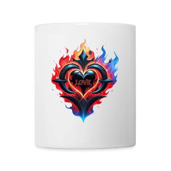 Ein flammendes Herz, das Feuer der Liebe. - Tasse - Weiß - Vorne