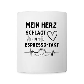 Mon cœur bat au rythme de l’espresso - Mug blanc - blanc - Devant