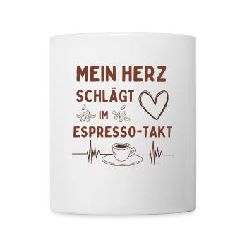 Espresso beat – heart with caffeine beat - Mug - white - Front