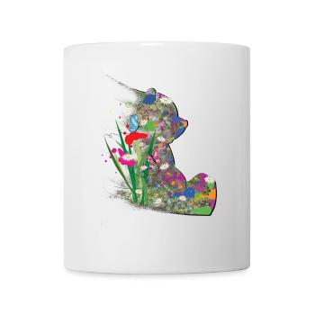 Ours, Été, Abstrait, Papillon - Mug blanc - blanc - Devant