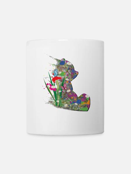 Teddybär, Sommer, Abstrakt, Schmetterling - Tasse - Weiß