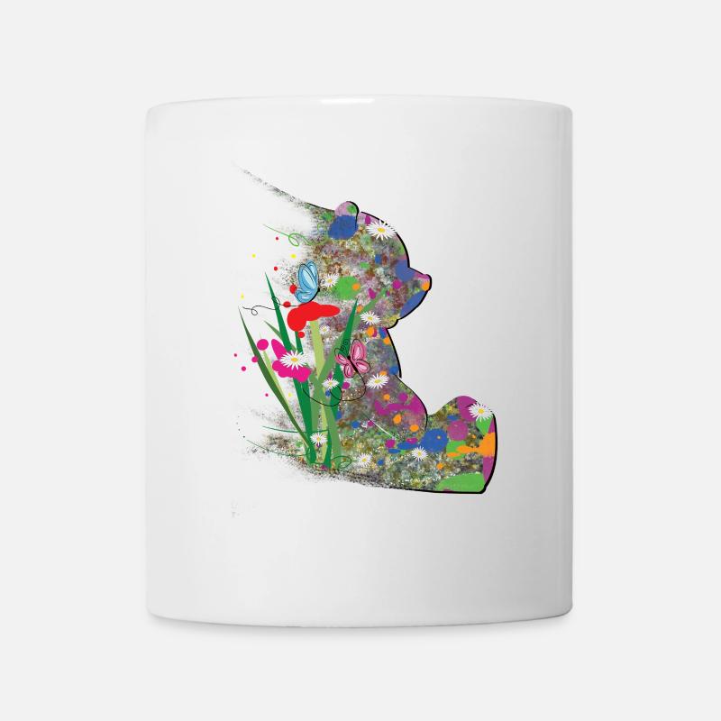 Teddybär, Sommer, Abstrakt, Schmetterling - Tasse - Weiß
