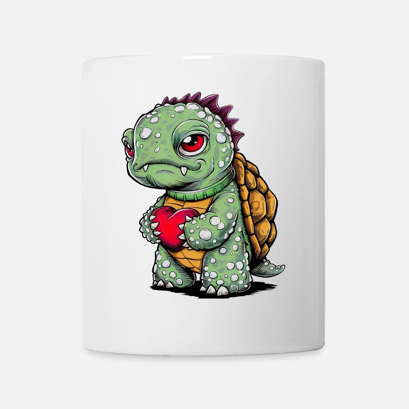 Schildkröte mit Herz - Tasse - Weiß