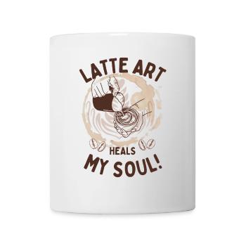 Latte Art Heals My Soul – Barista Coffee Design - Mug - white - Front