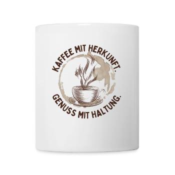 Coffee with origin – enjoyment with attitude - Mug - white - Front