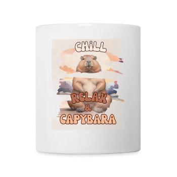 Chill Relax Capybara – Design d’animaux mignons et calmes - Mug blanc - blanc - Devant