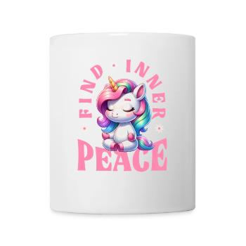 Finde Innere Ruhe Einhorn Yoga - Tasse - Weiß - Vorne