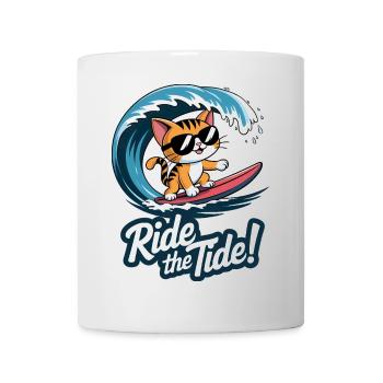 Surfing Kitty – 🏄‍♂️🐱 - Mug - white - Front