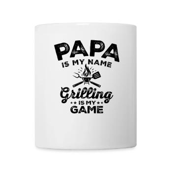 Papa Is My Name Grilling Is My Game Funny BBQ Dad - Mug - white - Front