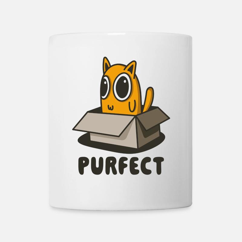 Purrfect Orange Cat in Box - Cute Kitten Design - Mug - white