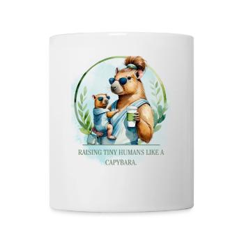 Maternité – Élever de petits humains comme un capybara - Mug blanc - blanc - Devant