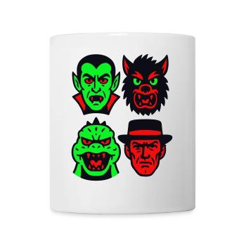4 Monstres effrayants - Mug blanc - blanc - Devant