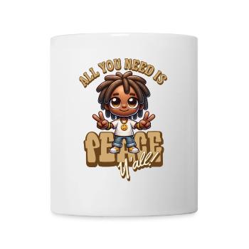 Peace Yall Cartoon Vibe - Mug - white - Front
