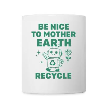 Recycle with the environmental robot - Mug - white - Front