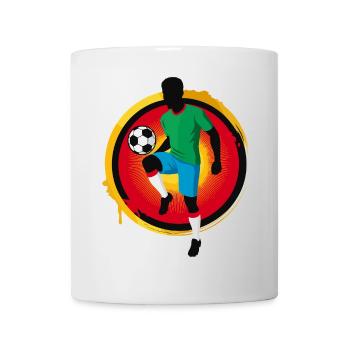 Kraftvoller Fußballer – Retro Sport Grafik - Tasse - Weiß - Vorne